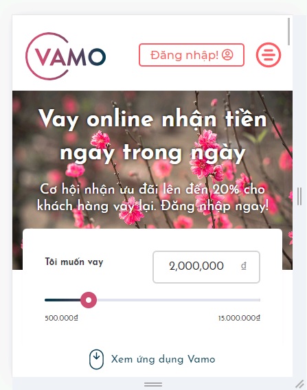 vay tiền online nhanh chỉ cần cmnd Vamo